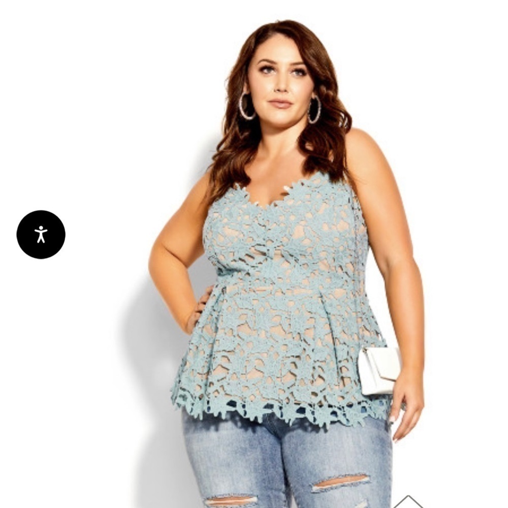 CITY CHIC TOP SO FANCY SEAFOAM TOP NEW NO TAGS SIZE 18 - Picture 3 of 9